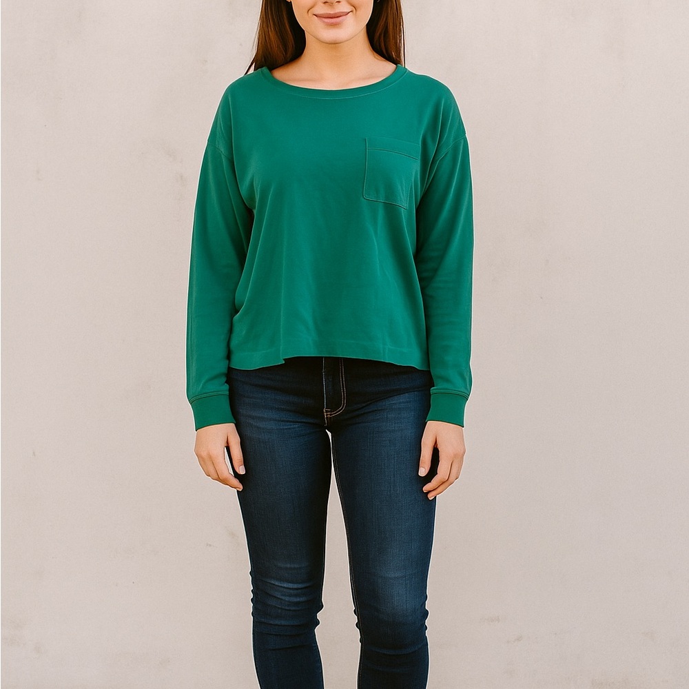 💜Universal Thread Size Large Green Pocket Long-Sleeve Shirt